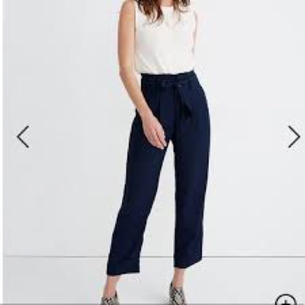 Navy Madewell Paperbag pants